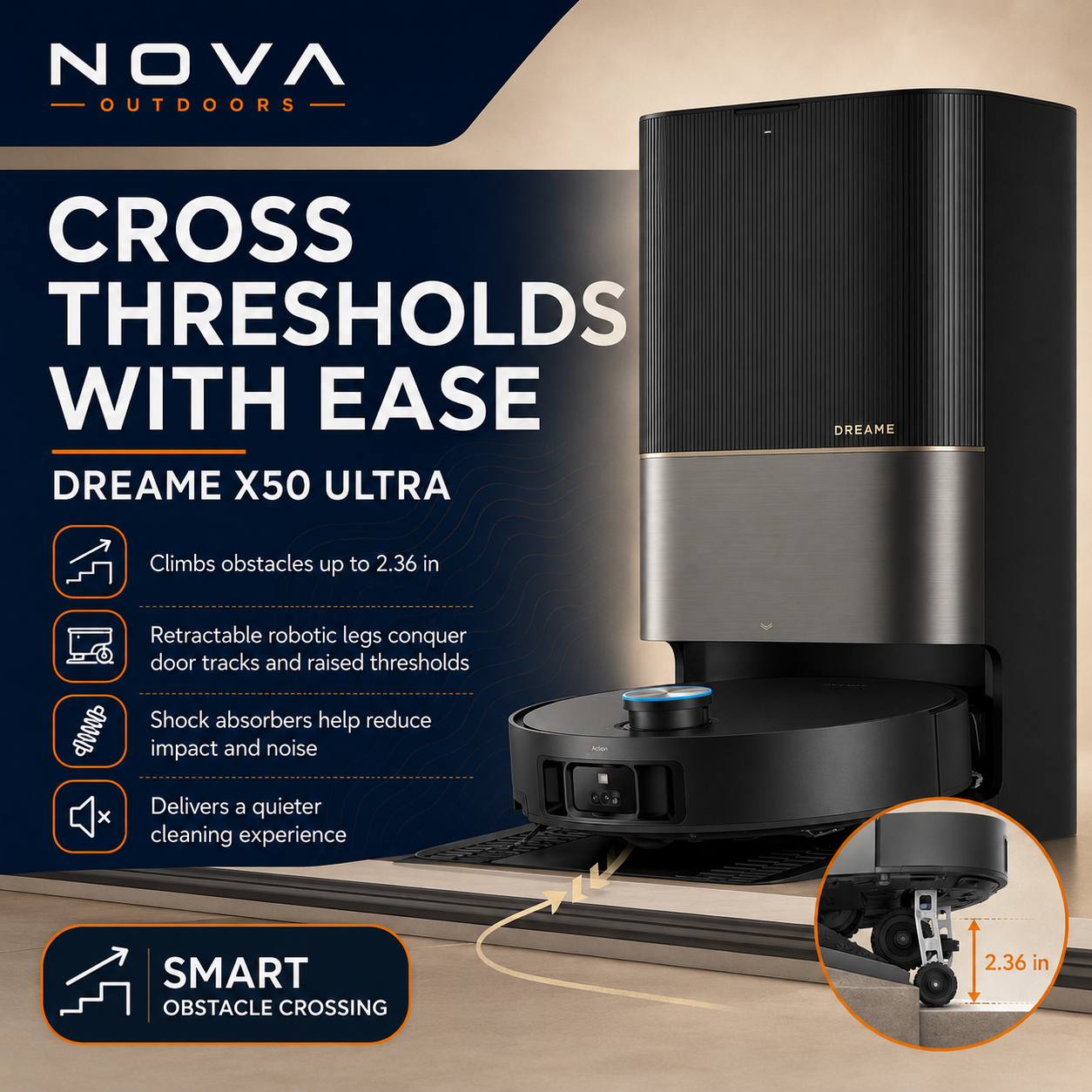 DREAME X50 Ultra Robot Vacuum and Mop with Auto-Empty and Mop Self-Cleaning