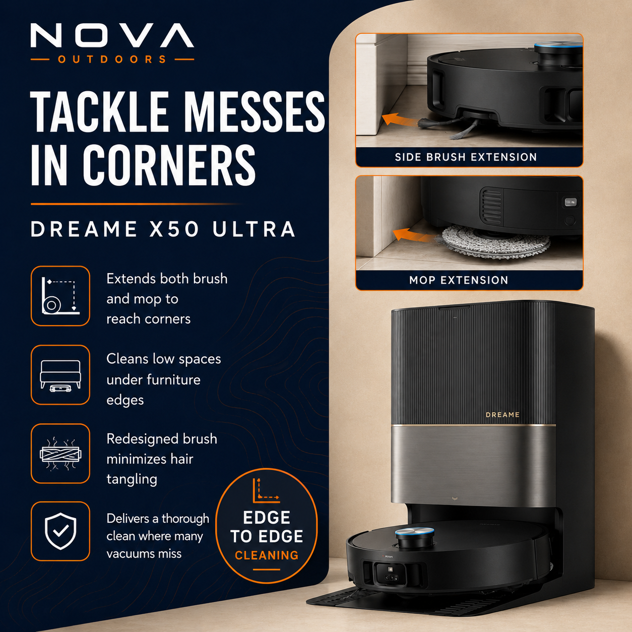 DREAME X50 Ultra Robot Vacuum and Mop with Auto-Empty and Mop Self-Cleaning
