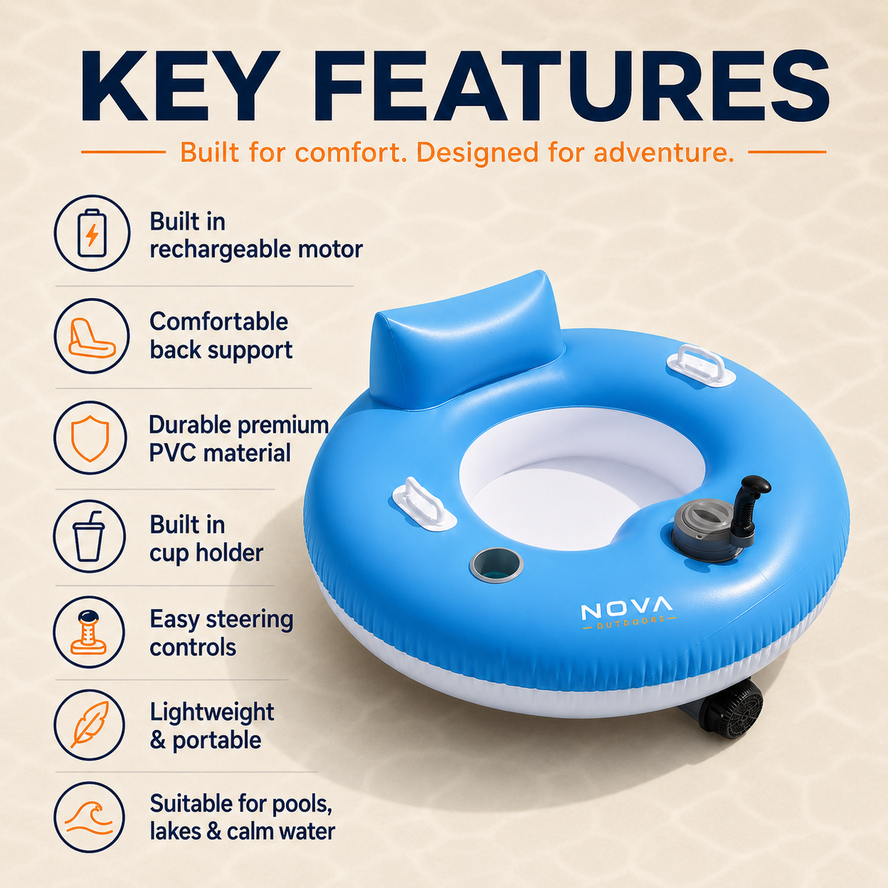 Nova Outdoors Float Buddie  Motorized Pool Float