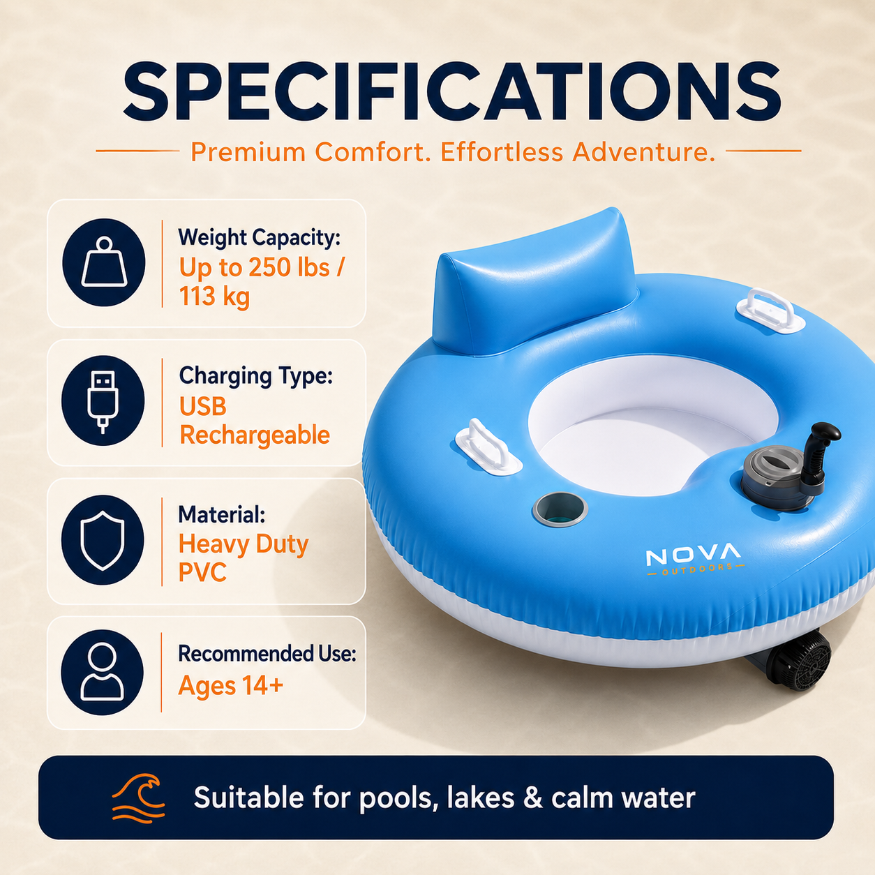 Nova Outdoors Float Buddie  Motorized Pool Float