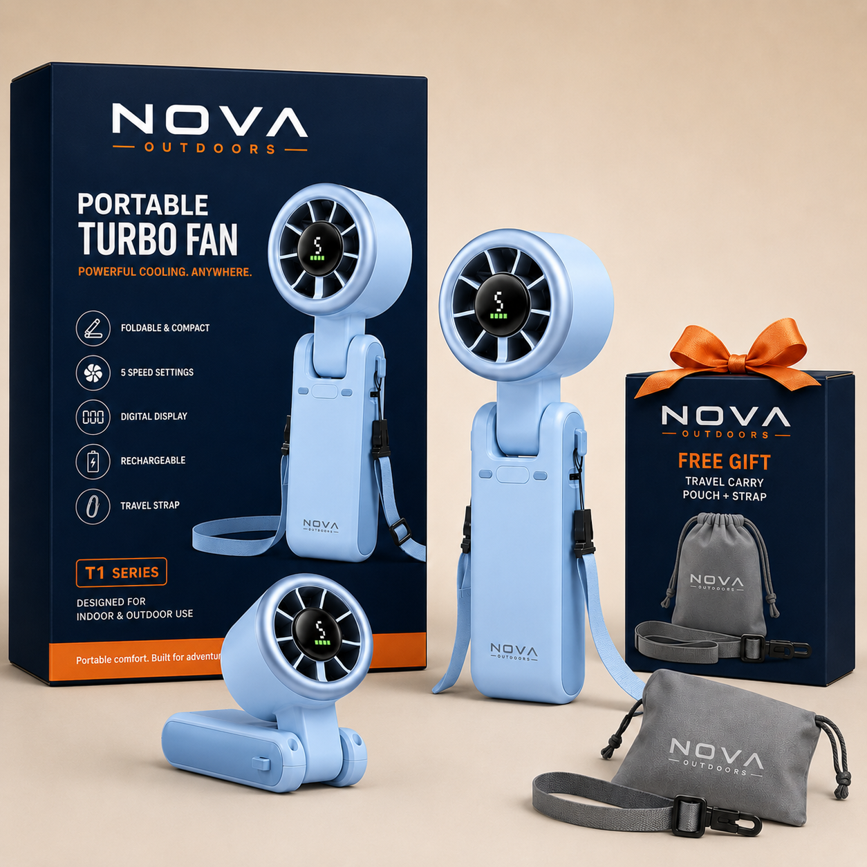 Nova Outdoors JetForce Portable Handheld Turbo Fan