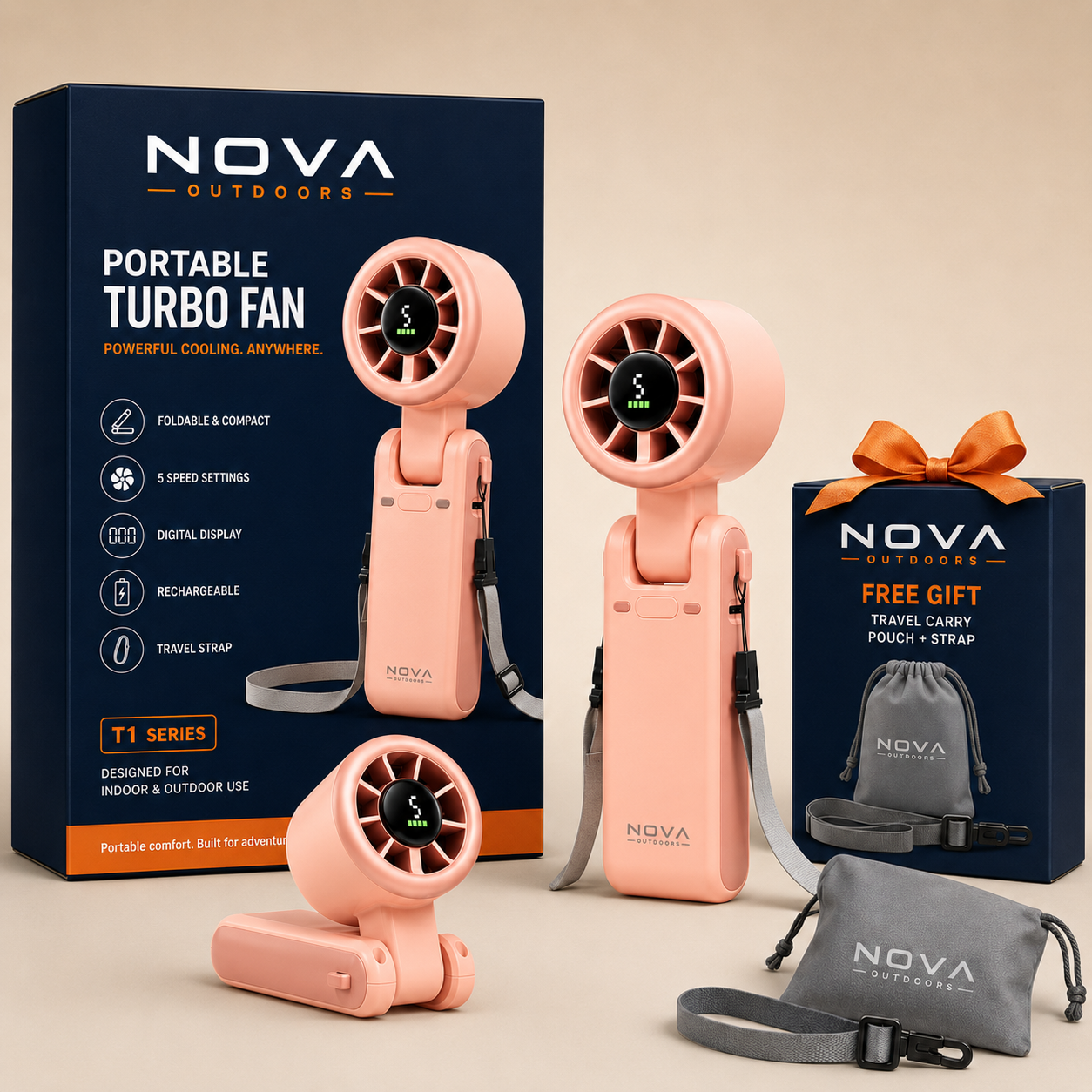 Nova Outdoors JetForce Portable Handheld Turbo Fan